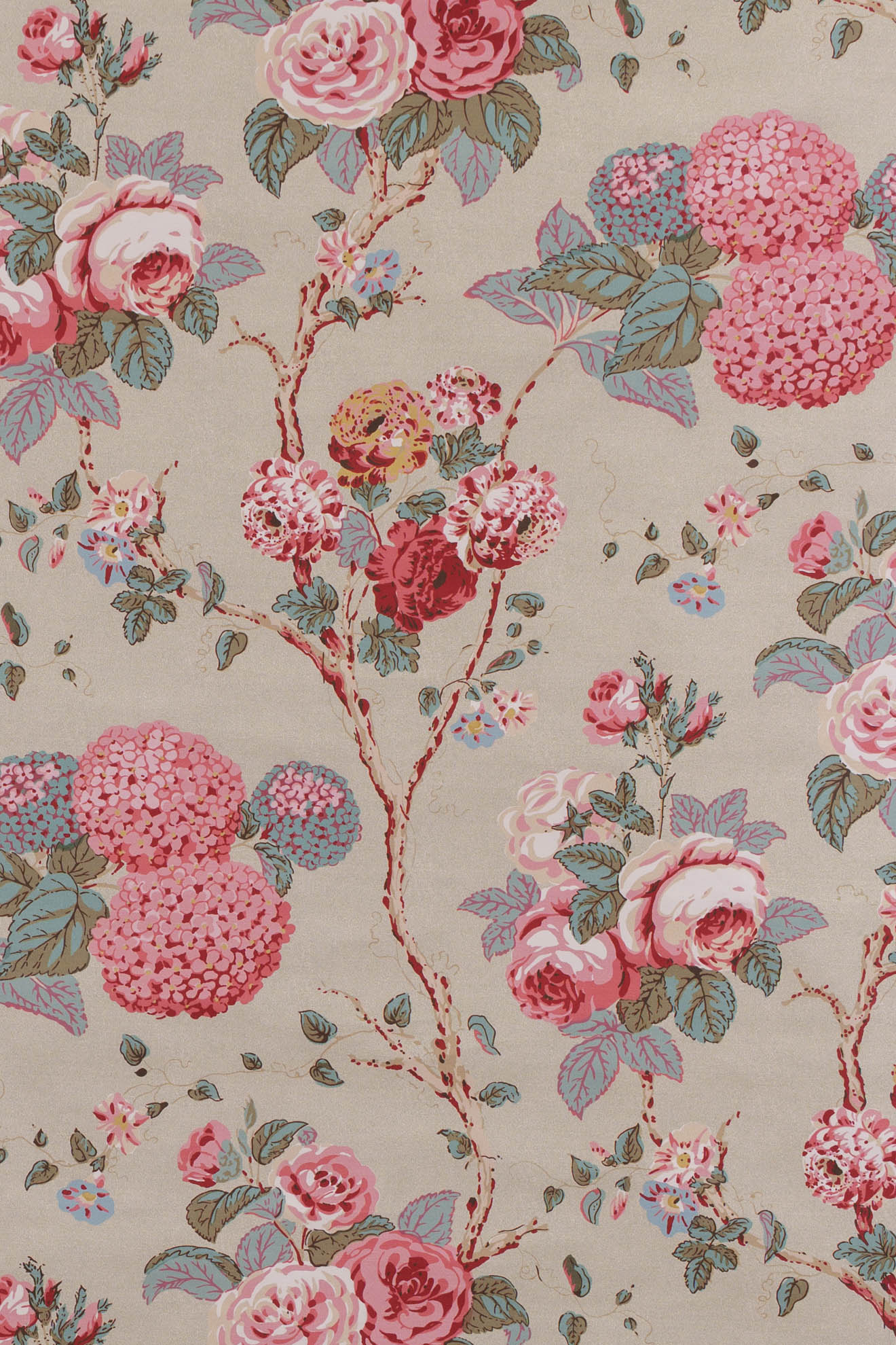 jm-768 green/pink_HYDRANGEA & ROSE