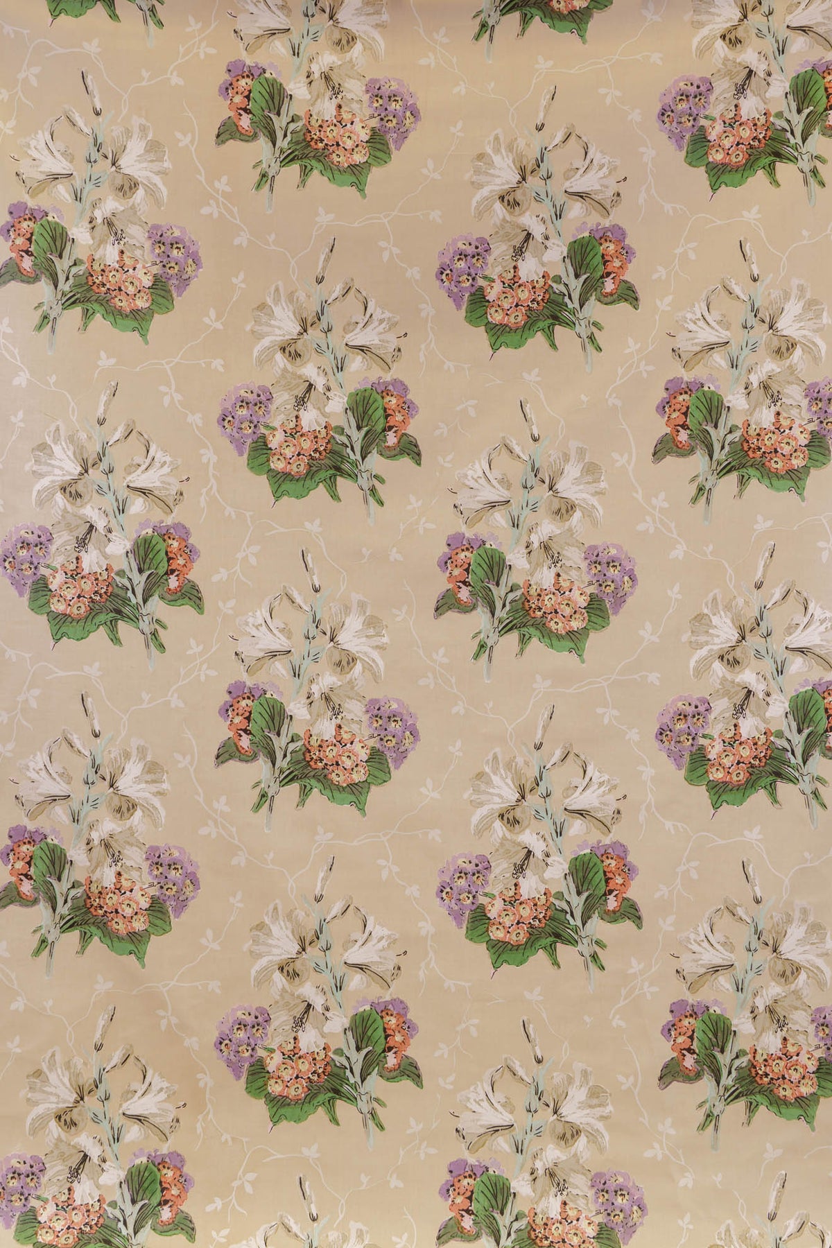jm-522 coffee_LILY & AURICULA handblock