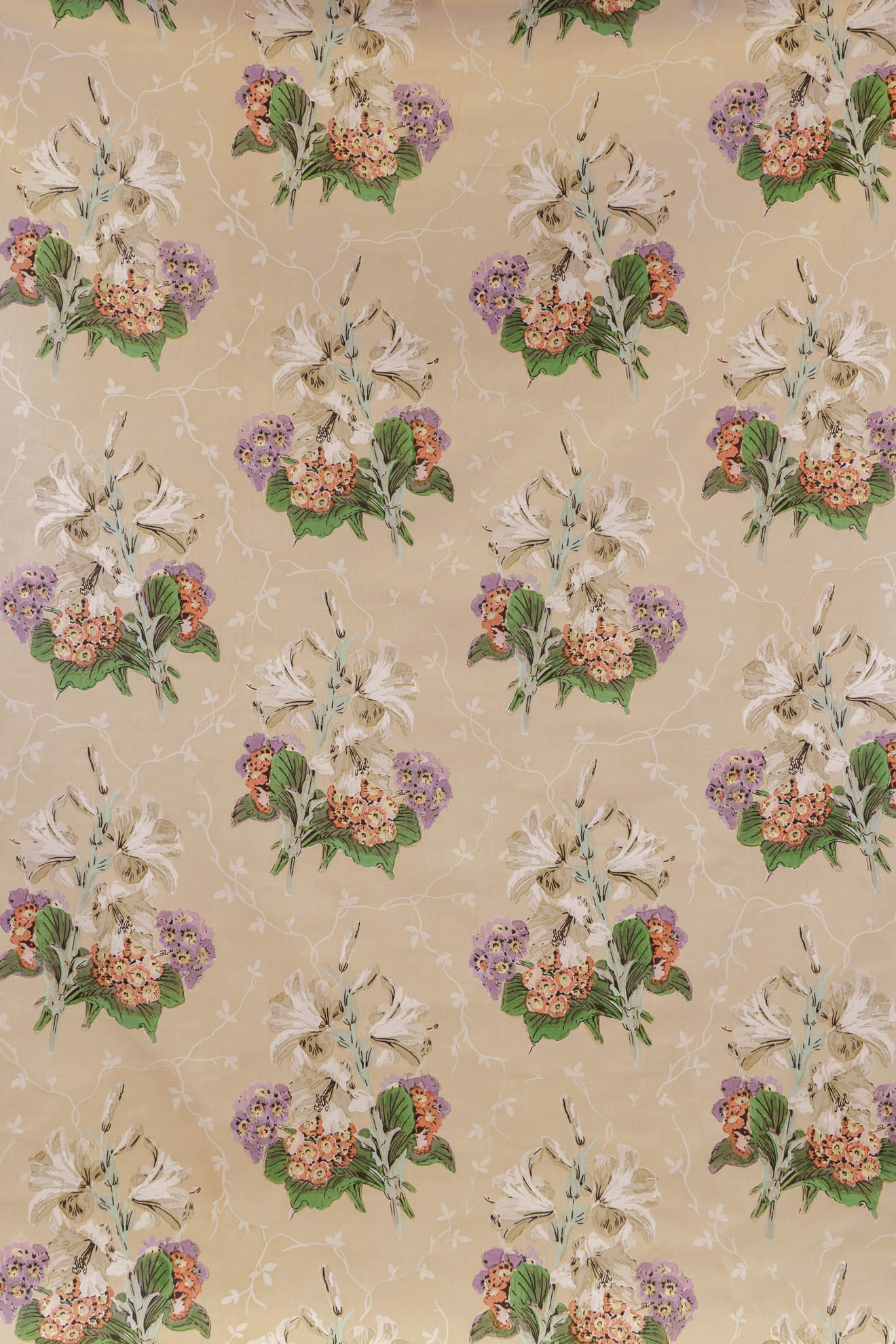 jm-522 coffee_LILY & AURICULA handblock