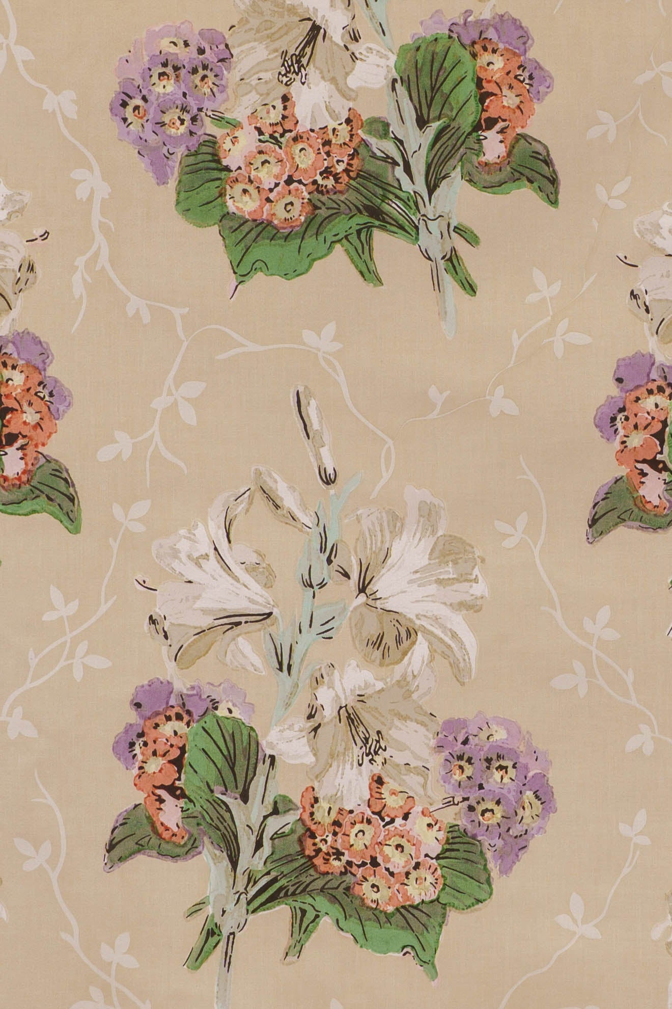 jm-522 coffee_LILY & AURICULA handblock