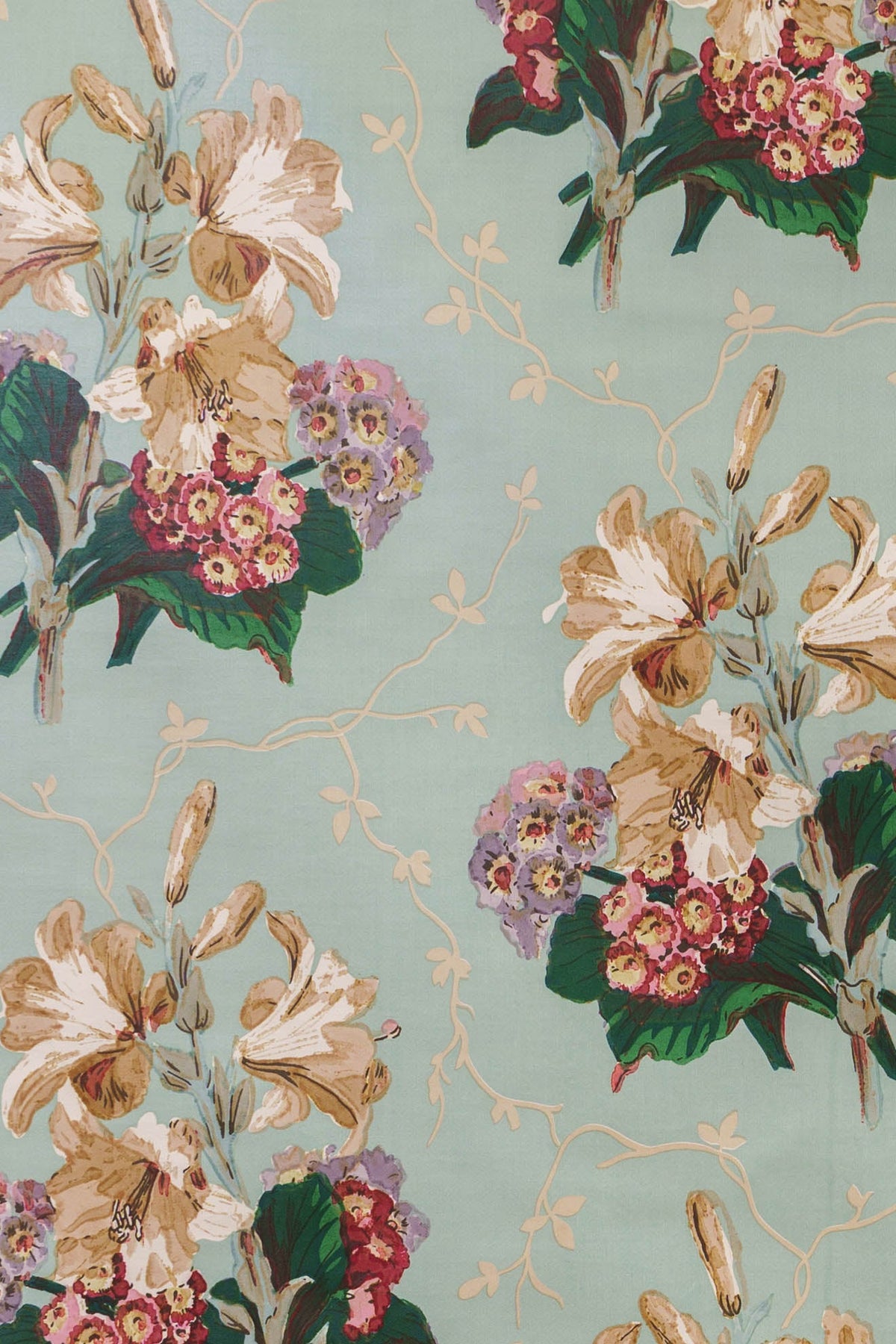 jm-522 coffee_LILY & AURICULA handblock